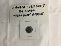 CANADIAN 1911 GEO V 5 CENT SILVER COIN