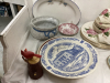 BOX OF MISC COLLECTIBLES - PLATES, TEA CUP & SAUCER, NUT GRINDER - 2