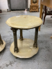 (2) ROLLING ROUND SIDE TABLES - FAUX MARBLE TOPS - 2