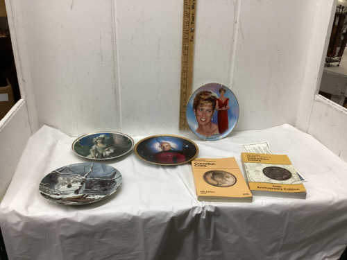 COLLECTOR PLATES & (2) CANADIAN COIN BOOKS