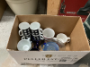 (2) BOXES W/ HOUSEHOLD ITEMS - MUGS, GLASS DISHES, PEPPER GRINDER - 2