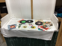 SMALL BOX OF 45’S RECORDS