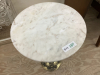 HEAVY ROUND MARBLE TOP SIDE TABLE - 2