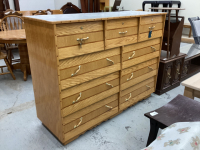 LARGE 9 DRAWER DRESSER ON CASTORS