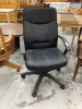 BLACK VINYL SWIVEL OFFICE CHAIR ON CASTORS