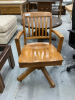 WOOD ROLLING OFFICE CHAIR