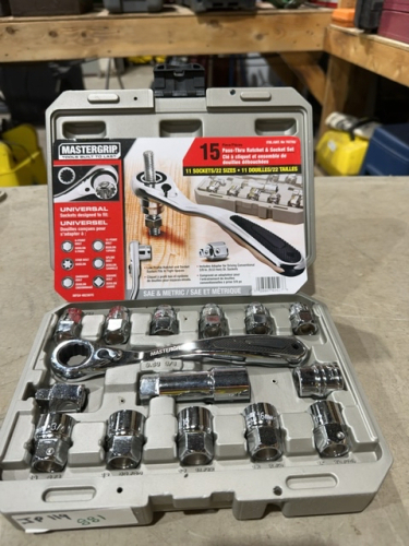 Master Grip 15 piece pass through ratchet and socket set