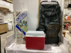 BACKPACK, SMALL COOLER, CROQUET SET