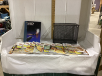 WOODSMITH MAGAZINES, FLY FISHING BOOK, METAL BIN