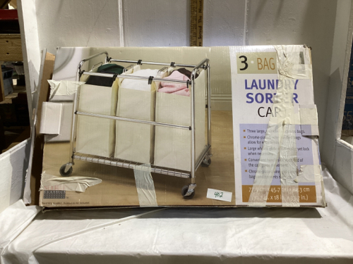 3-BAG LAUNDRY SORTER CART