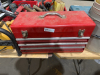 Red steel three drawer toolbox - 2