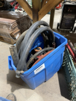 Tub of fuel hose heater, hose, and fuel pump