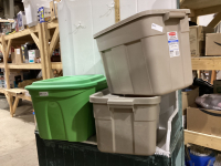 (3) STORAGE BINS - (2) LIDS