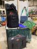 (2) 3-PIECE SUITCASES, STADIUM SEAT, GARDEN ORGANIZER