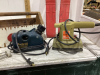 (2) PIECES W/ SHOP ITEMS - WOOD BOX W/ DRILL DR, FLARES, SANDER, - 2