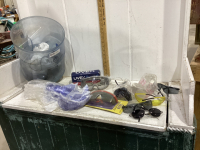 BIN OF SAFETY GLASSES & GOGGLES, REPLACEMENT LENSES