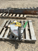 Pallet with Roto Sheer and John Deere sprayer chemical tank