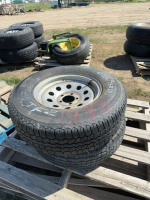 ( 2 ) 15 inch trailer tires on rims