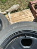 Three Goodyear car tires on five bolt Ford steel rims - 2