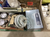 CART FULL OF MISC SHOP ITEMS - ELECTRICAL, LIGHTS, CALIBRATION GAS BOTTLES, ETC - 6