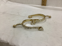 BRASS COLORED SPURS W/ SILVER DETAIL