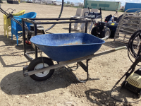 BLUE METAL WHEELBARROW