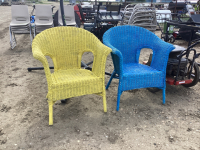 (2) WICKER PATIO CHAIRS