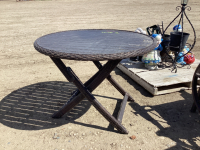 FOLDING FAUX WICKER TABLE