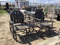 (3) PIECES - (2) ROCKING CHAIRS & SIDE TABLE