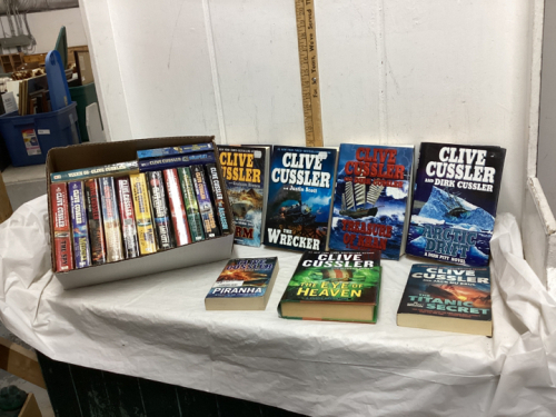 (2) BOXES W/ CLIVE CUSSLER NOVELS