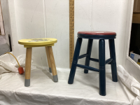 (2) WOOD STOOLS