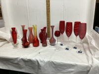 MISC RED GLASSWARE