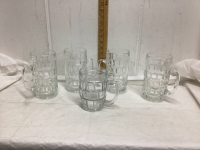 (5) GLASS BEER STEINS