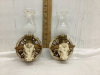 (2) SMALL “BULL HEAD” WALL MOUNT OIL LAMPS