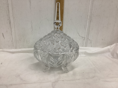 PINWHEEL CRYSTAL COVERED CANDY DISH