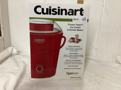 NEW CUISINART FROZEN ICE CREAM/YOGURT/SORBET MAKER