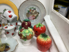 MISC FRUIT MOTIF DISH ITEMS - CREAM & SUGAR, PLATES, MUGS, ETC - 2