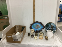 OWL COLLECTION - ORNAMENTS, PLATE, PLATTER, VASE