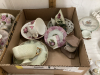 (2) BOXES W/ TEA CUPS & SAUCERS AND (4) TEA BAG HOLDERS ON STAND - 3