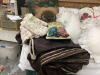 BROWN QUEEN DUVET, & (2) SHAMS, THROW PILLOWS, TOWELS, - 3