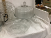 BOX OF GLASSWARE - COVERED CAKE PLATE, (7) MIXING BOWLS - 2