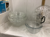 BOX OF GLASSWARE - COVERED CAKE PLATE, (7) MIXING BOWLS - 3