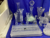 CRYSTAL GLASSWARE - (3) BUTTER DISHES, DECANTER, PLATTER, BOWL, (2) RECTANGLE PLATTERS, ETC - 2