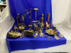 MIXED METAL DECOR PIECES - VASES, CANDLE HOLDERS, ORNAMENTS, TRINKET HOLDERS