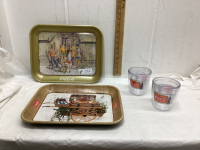 COCA COLA COLLECTION - TIN TRAYS & PLASTIC FREEZER CUPS