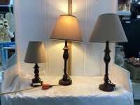 (3) TABLE LAMPS -BROWN TONES