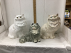 (3) PERSIAN CAT ORNAMENTS - QUITE LARGE