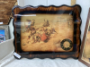 COWBOY PICTURE & CM RUSSEL PRINT - CLOCK ON WOOD - 2