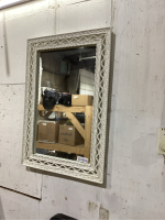 WALL MIRROR WITH WICKER LOOK PLASTIC FRAME