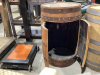 OAK WHISKEY BARREL WITH INTERIOR STORAGE - 2